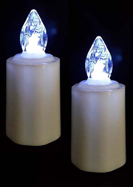 2 Waterdichte LED-Kaarsen, Witte Vlam
