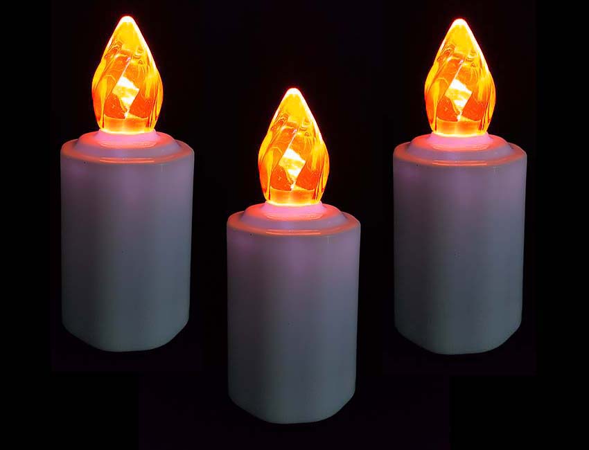 3 Waterdichte LED-Kaarsen, Orange Vlam